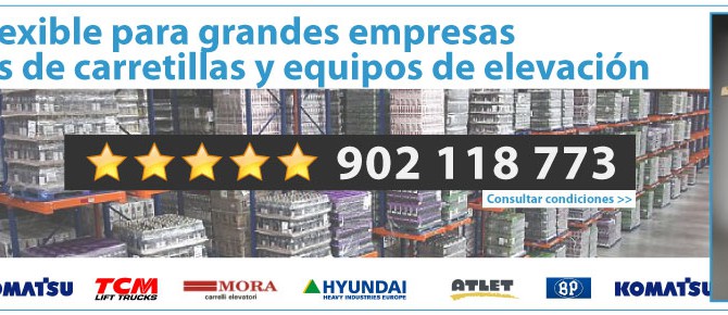 Promoción renting de carretillas retráctiles y equipos de elevación para grandes flotas.