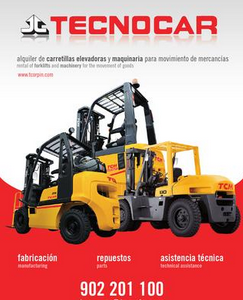 TECNOCAR, una de las primeras empresas españolas especializadas en la fabricación, financiación, servicio de postventa, alquiler de carretillas elevadoras y maquinaria para movimiento de mercancías